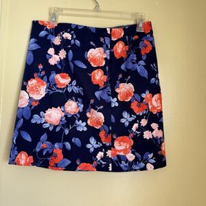 Talbots Colorful Floral Skirt Size 6 Lined Side Zip Closure